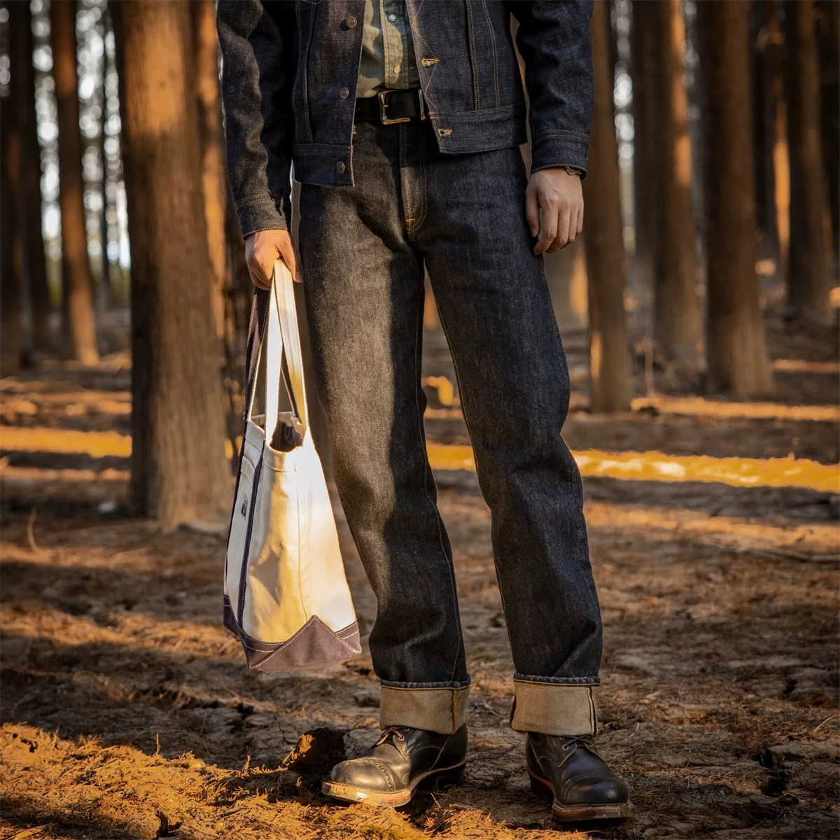 Levis Jeans 501 - الأحمر تورنادو NOIR 21oz Selvedge الدينيم
