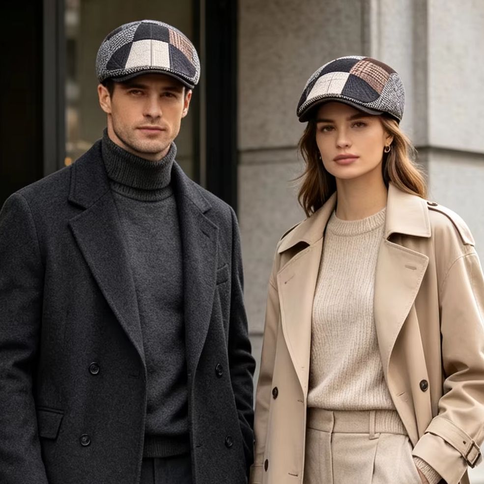 Newsboy Cap Ivy - الراقية الكلاسيكية الرجال المرقعة موزع الصحف